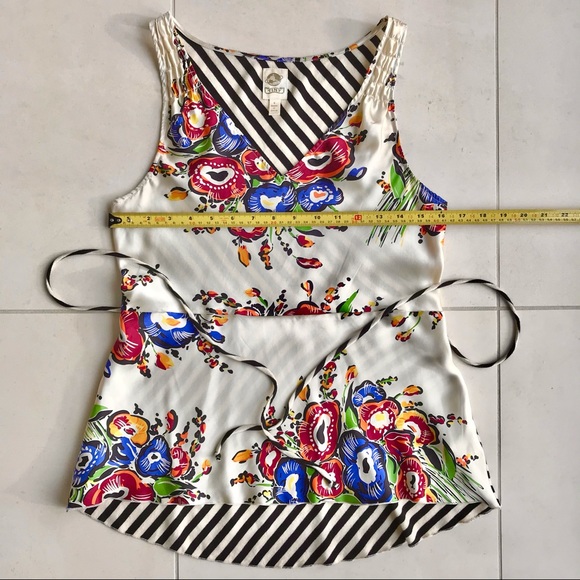 Anthropologie Silk Floral & Striped Top by “Tiny” - Picture 15 of 16